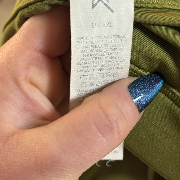 Olive Green Athletic Sports Bra - Picture 3 of 5